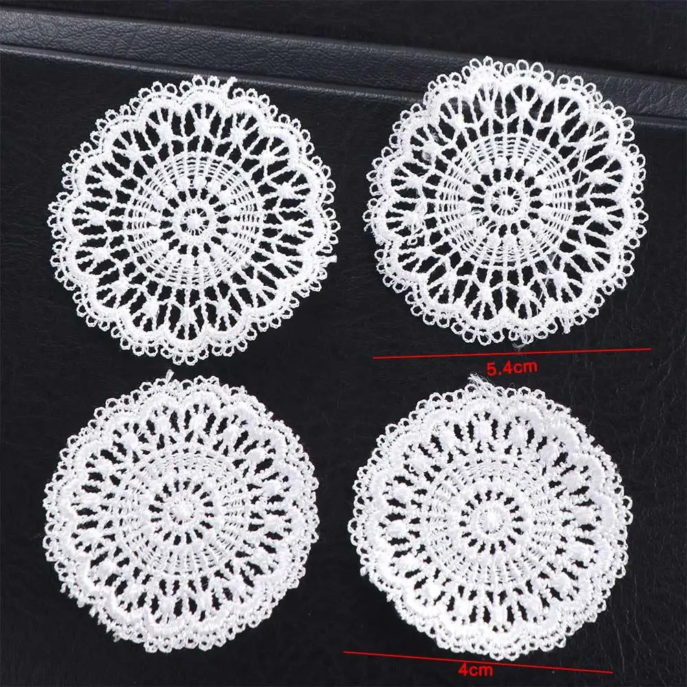 2pcs Knitting Miniatures Table Placemat Furniture Simulative Knitting Table Placemat Lace Circular Dollhouse Table Placemat