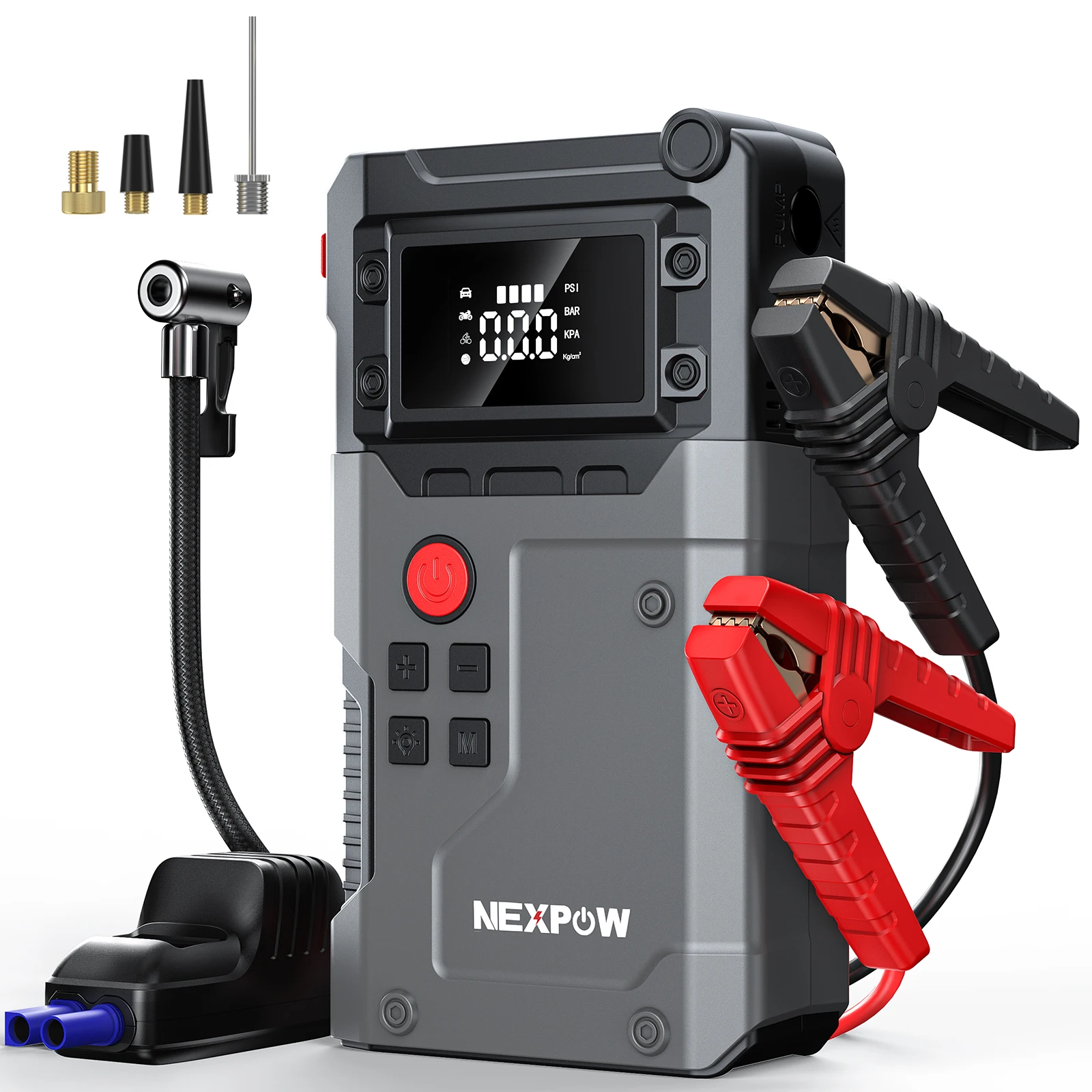 NEXPOW 3500A Peak Car Jump Starter mit 150 PSI Luftkompressor – 12 V tragbarer Batterie-Booster und digitalem Reifenfüller Gas/Diesel
