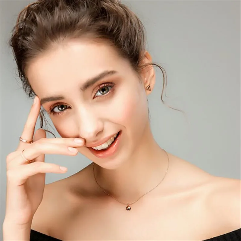 موضة جديدة بسيطة محظوظ الذهب الفول 925 فضة مجوهرات مزاجه رسائل البازلاء سلسلة الترقوة قلادة القلائد TYB019