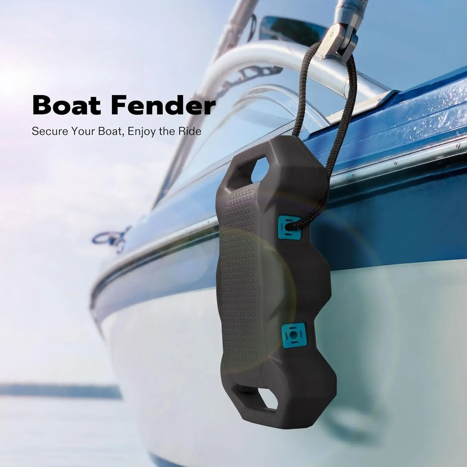 Boat Fenders for Docking, Boat Bumpers with Nylon Rope, and Fixed Lock Fit for Yachts, Sailing Dinghies, Bass Boats