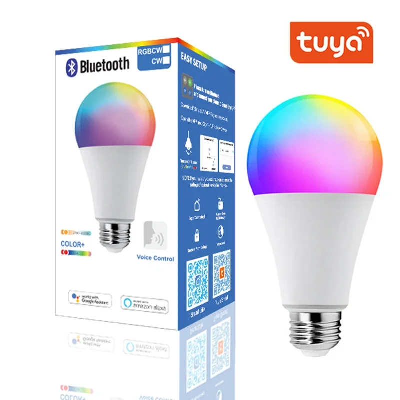 E27 RGB Bluetooth Smart LED lampadina dimmerabile lampada 110V 220V Tuya APP telecomando RGB + CW + WW Mesh Gateway per la casa Dec