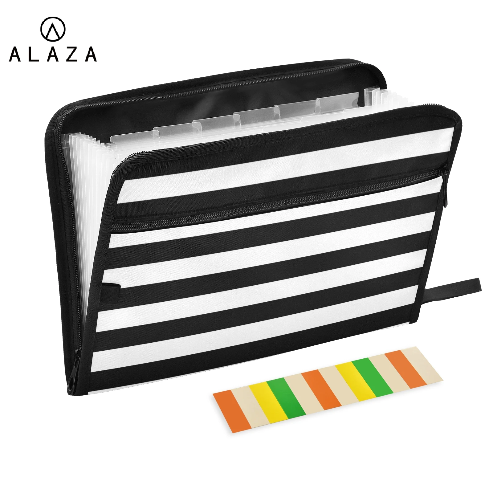 

A4 File Folder Document Bag Striped Receipt File Expanding Wallet Bill Folder 13 Pockets Ticket Invoice Organizer Office Supplie