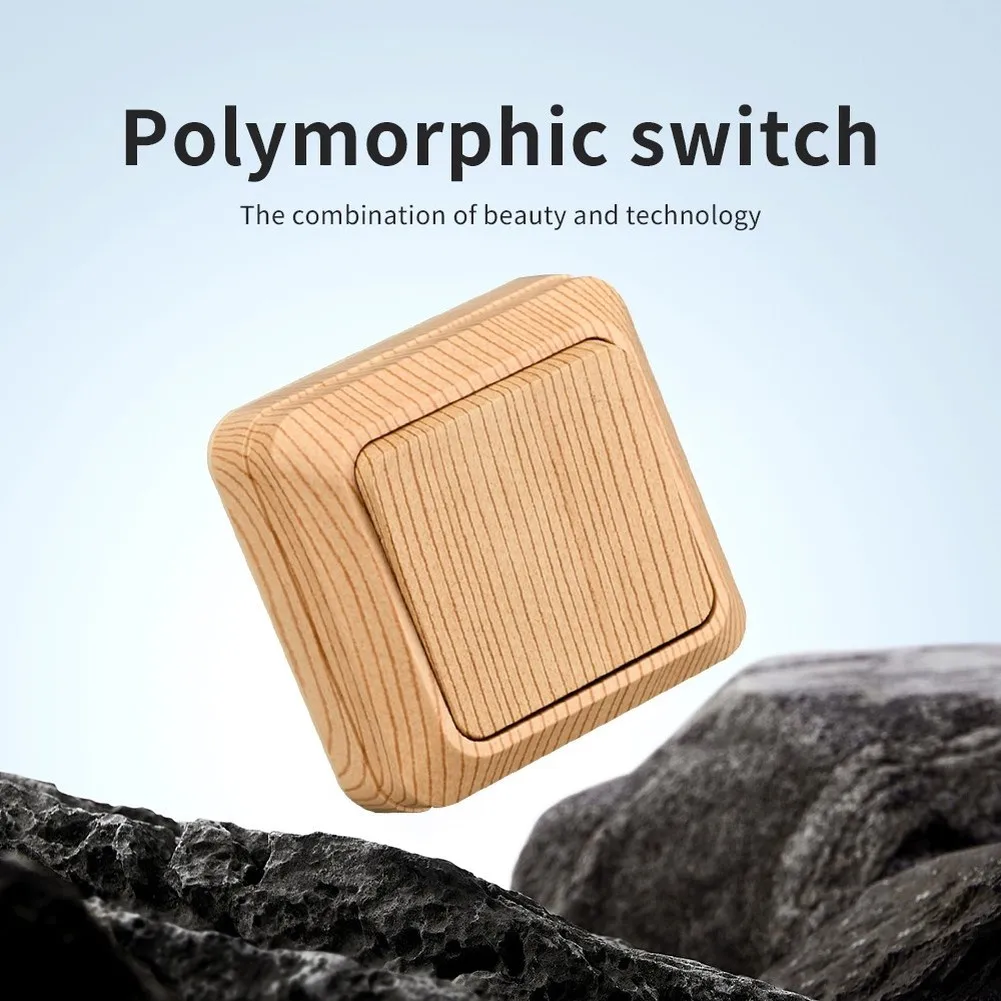 Plastic For Surface Mount Wall Socket Rated 250 V AC 16 A for Indoor Environments with Wood Line Visual Accents and Standard Fit