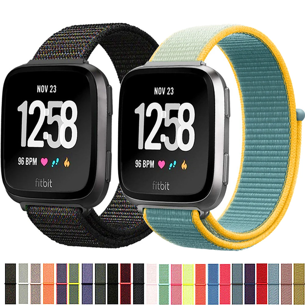 Nylon Strap for Fitbit Versa 3/2/1 versa Lite band Smart watch replacment Watchband Sport Loop Bracelet Correa Fitbit Sense band