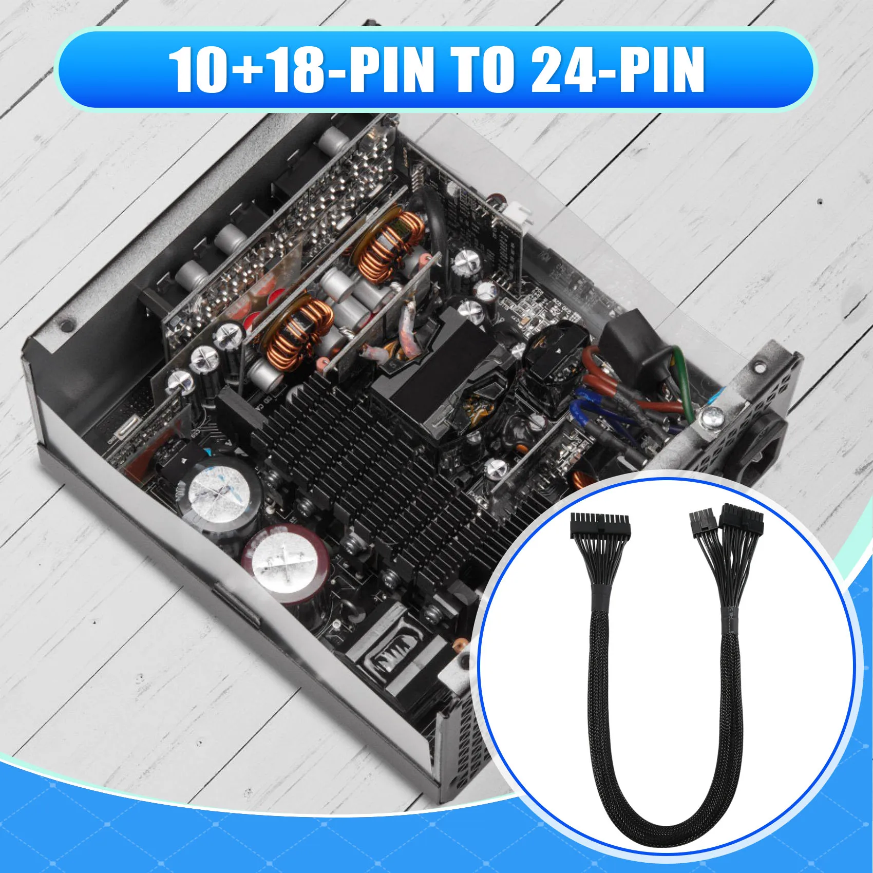 Newest  10+18-Pin to 24-Pin Modular Power Cable for Corsair RM550X RM650X RM750X RM850X RM850X RM1000X