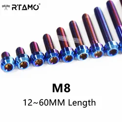 Parafusos de titânio RTAMO, cabeça cilíndrica, alto desempenho, acionamento torx, M8X20, 25, 30, 35, 40, 45, 50, 60mm, 1pc