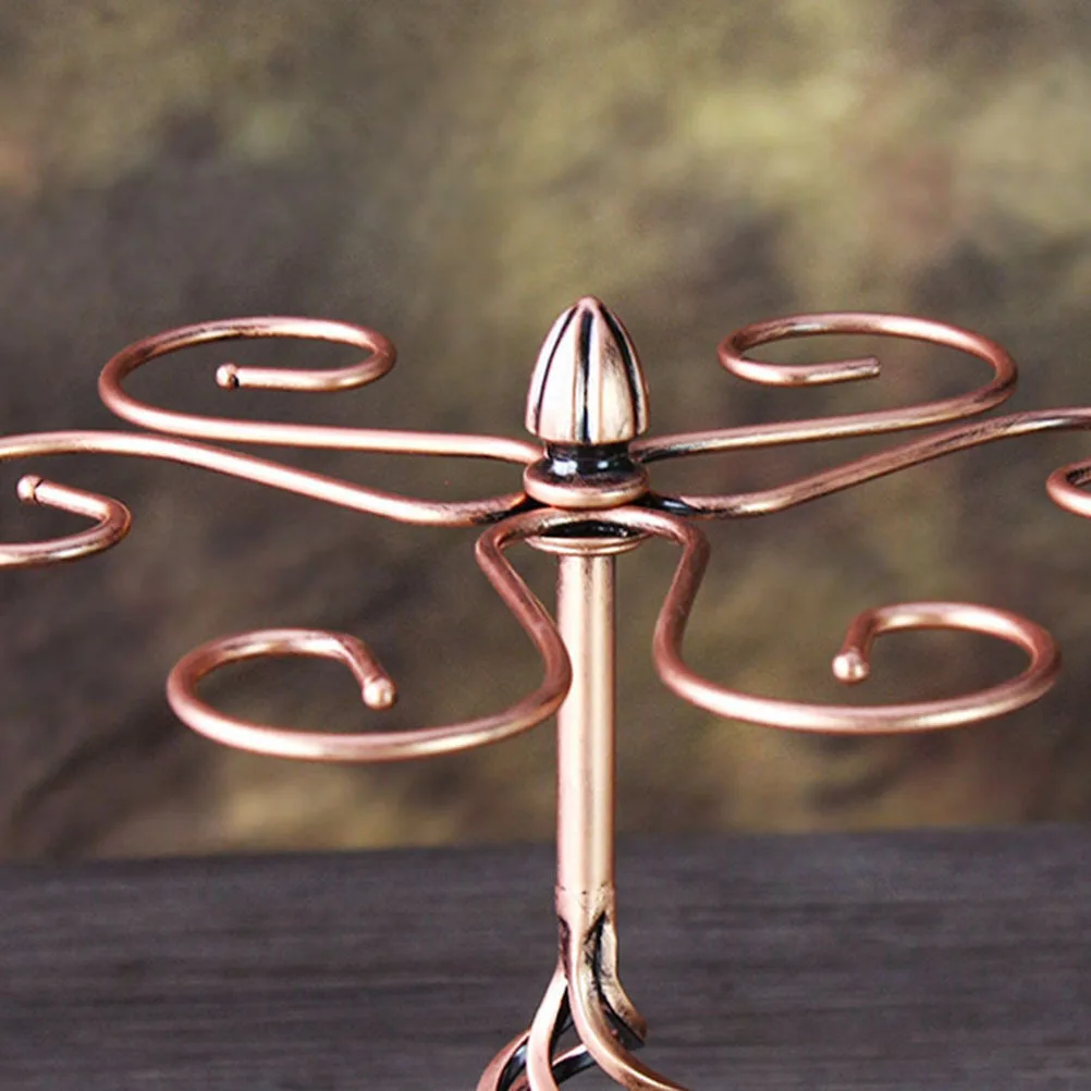 

Iron Retro Wine Glass Holder Artistic Spiral Stemware Rack Tabletop Glass Rack for Kitchen Dining Bar Restaurant Display