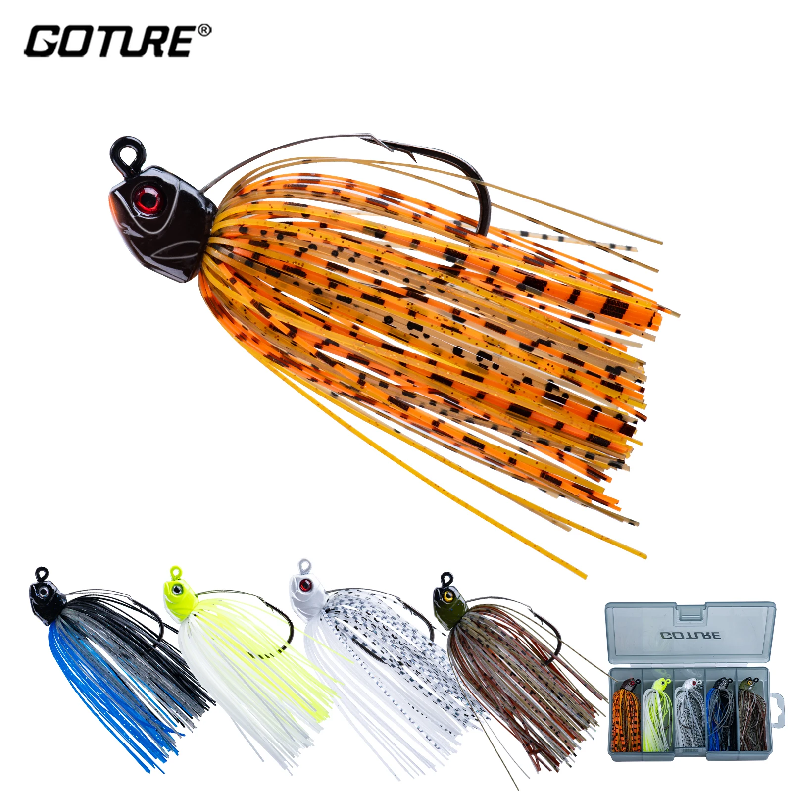 

Набор рыболовных приманок Goture, 5 шт./уп., высококачественные, в виде бородатого мужчины, с металлической свинцовой головкой, вращающимся резиновым и шелковым юбочным элементом, для морской и пресной воды