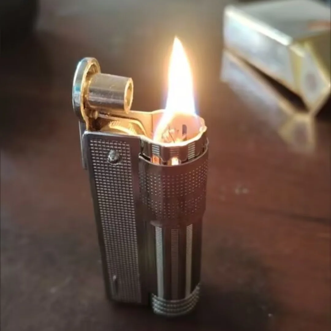 

Металлическая древняя керосиновая зажигалка, индивидуальная креативная мужская ностальгическая песчаная зажигалка с открытым пламенем, ветрозащитные зажигалки, аксессуары для курения
