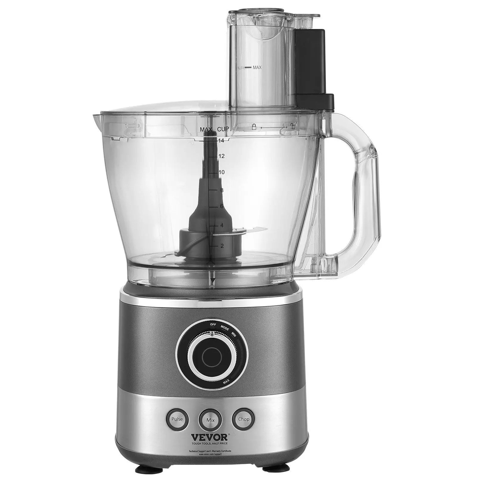 NEW Food Processor 14-Cup Vegetable Chopper for Chopping Mixing Slicing Puree Kneading Dough 650 Watt Stainless Steel Blade