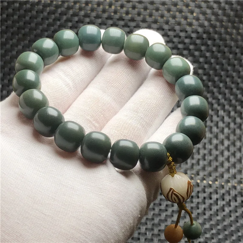 Creative Lotus-Shaped Bodhi Root Pendant Yin Skin Green Bodhi Root Barrel Beads Old Barrel Single Circle  Factory Wholesale