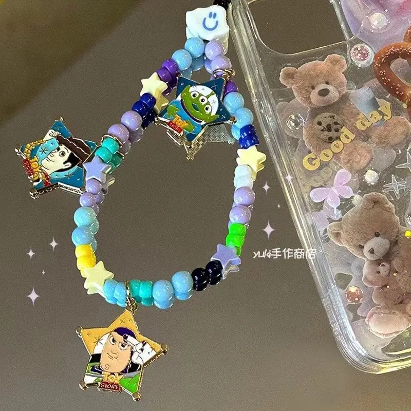 Toy Story Buzz Lightyear Mobile Phone Chain Hanging Rope Kawaii Cute Ins Handheld Camera Chain Decorate Birthday Gift for Girls