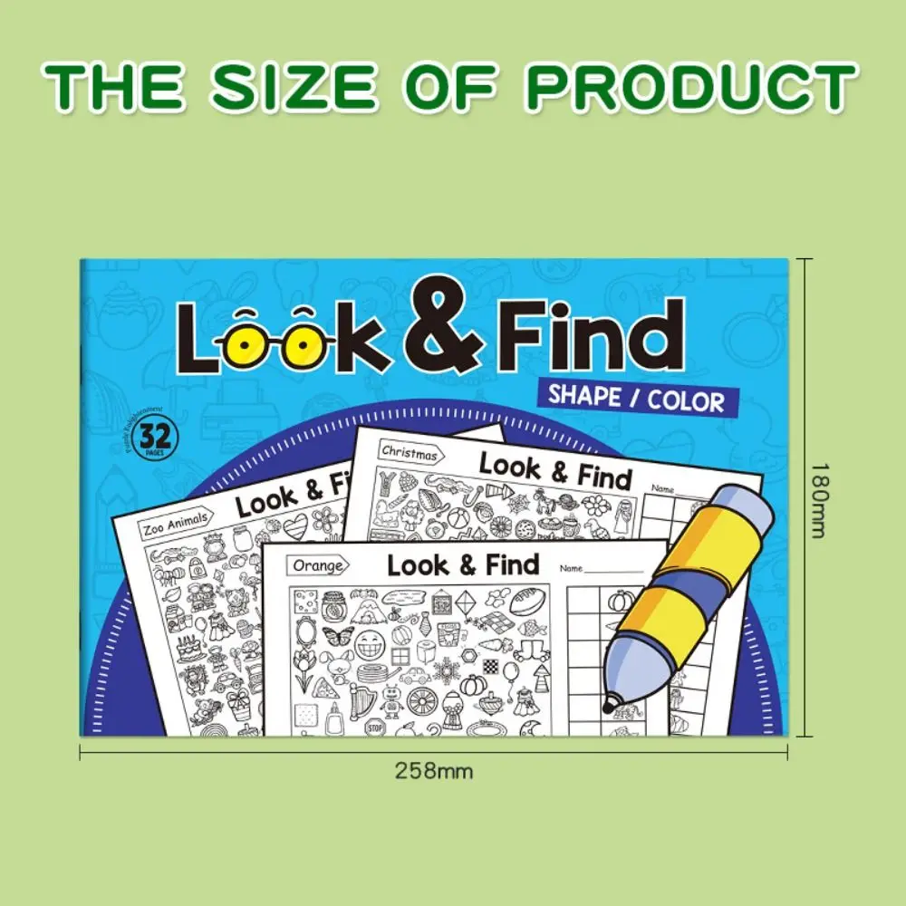 High Quality Look and Find Children's Search for Items Game Visual Perception 32 Pages Fun Coloring Book Focus and Attention