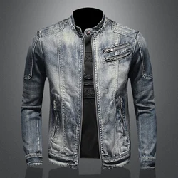 2024 New Men's High Quality Fashion with Handsome Retro Trend Leisure Spring and Autumn Good Zipper Denim Jacket  None   M-6XL