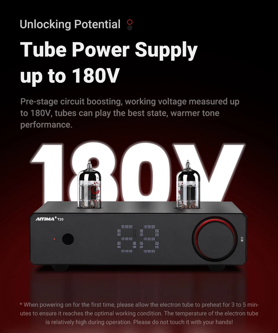 AIYIMA Audio T20 Röhren-Vorverstärker Vollsymmetrischer XLR/RCA-Ausgang Stereo-Vorverstärker mit DAC-Verstärker 12V Trigger für HiFi-Heimverstärker – Detail 12