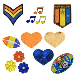 Embroidered Sew Applique for Clothing, Carnival, Orange, Yellow, Blue, Beer Embleem, Badge, Krabberdonk Patches
