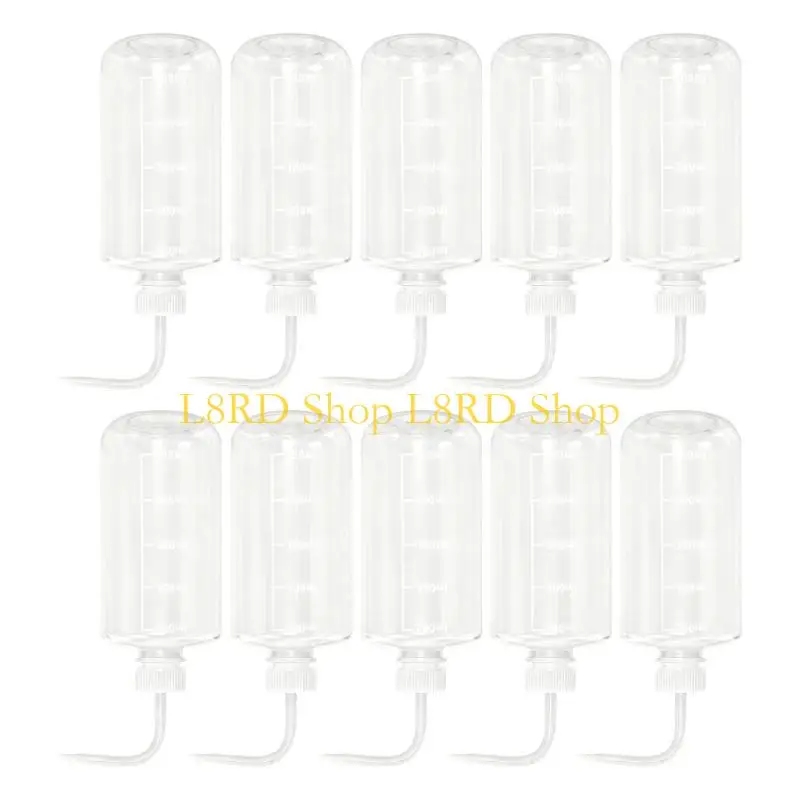 L8RD 10PCS Colored Measurement Bottles 500ml Featuring Bendable Tip Controlled Flows In Different Setting Efficiently