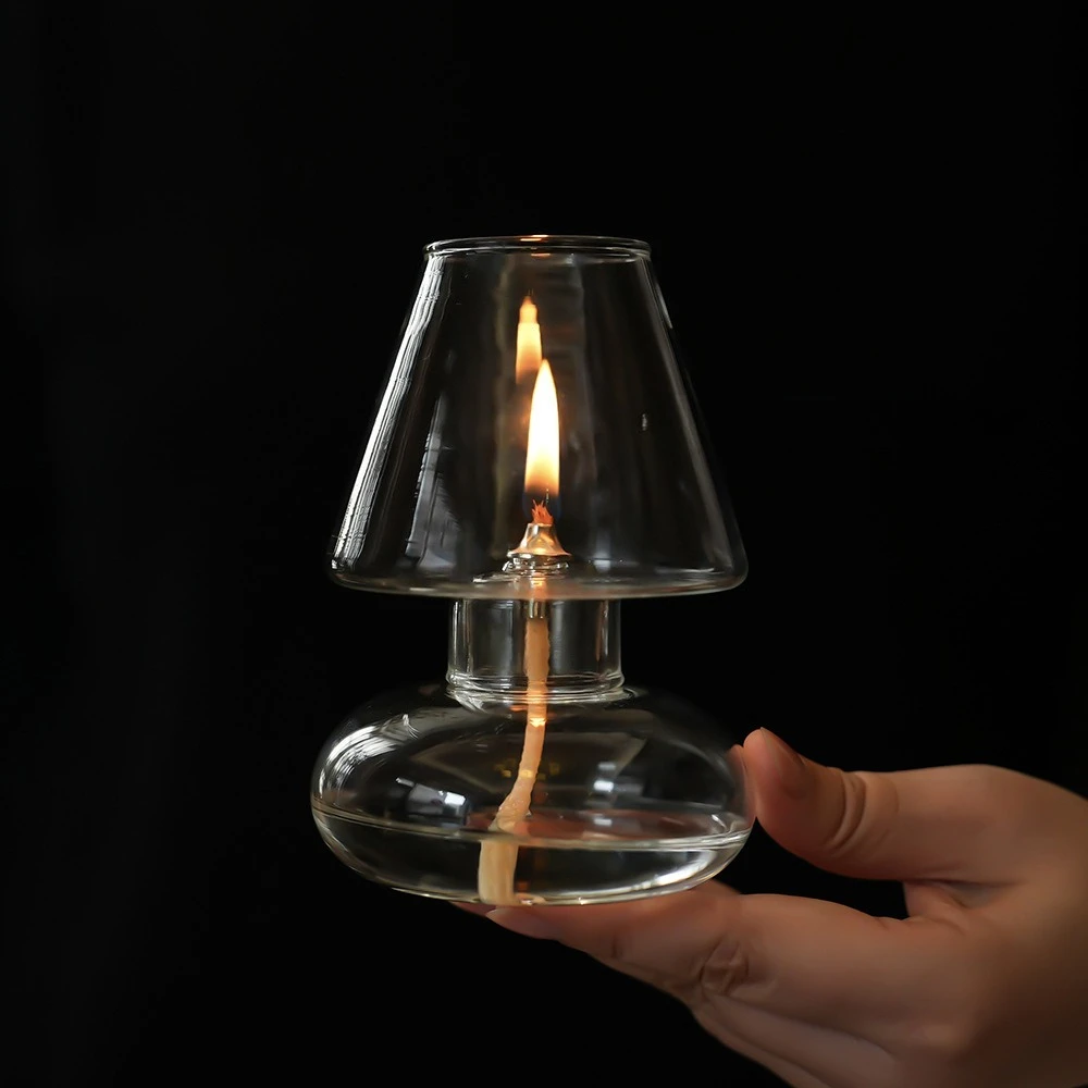 Klarglas-Öllampenabdeckung, Kerzenständer, winddicht, Kerzenhalter, Öllampe, Beleuchtung, Laterne, Lampenschirm, romantische Heimdekoration