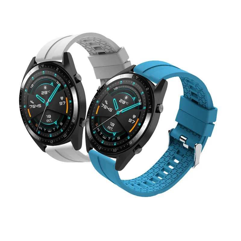 Gelang silikon untuk Samsung Galaxy, 20mm 22mm untuk Samsung Galaxy 6/5/4/Klasik/aktif 2 46mm/42mm/40mm/44mm gelang olahraga huawei watch gt 2-2e tali