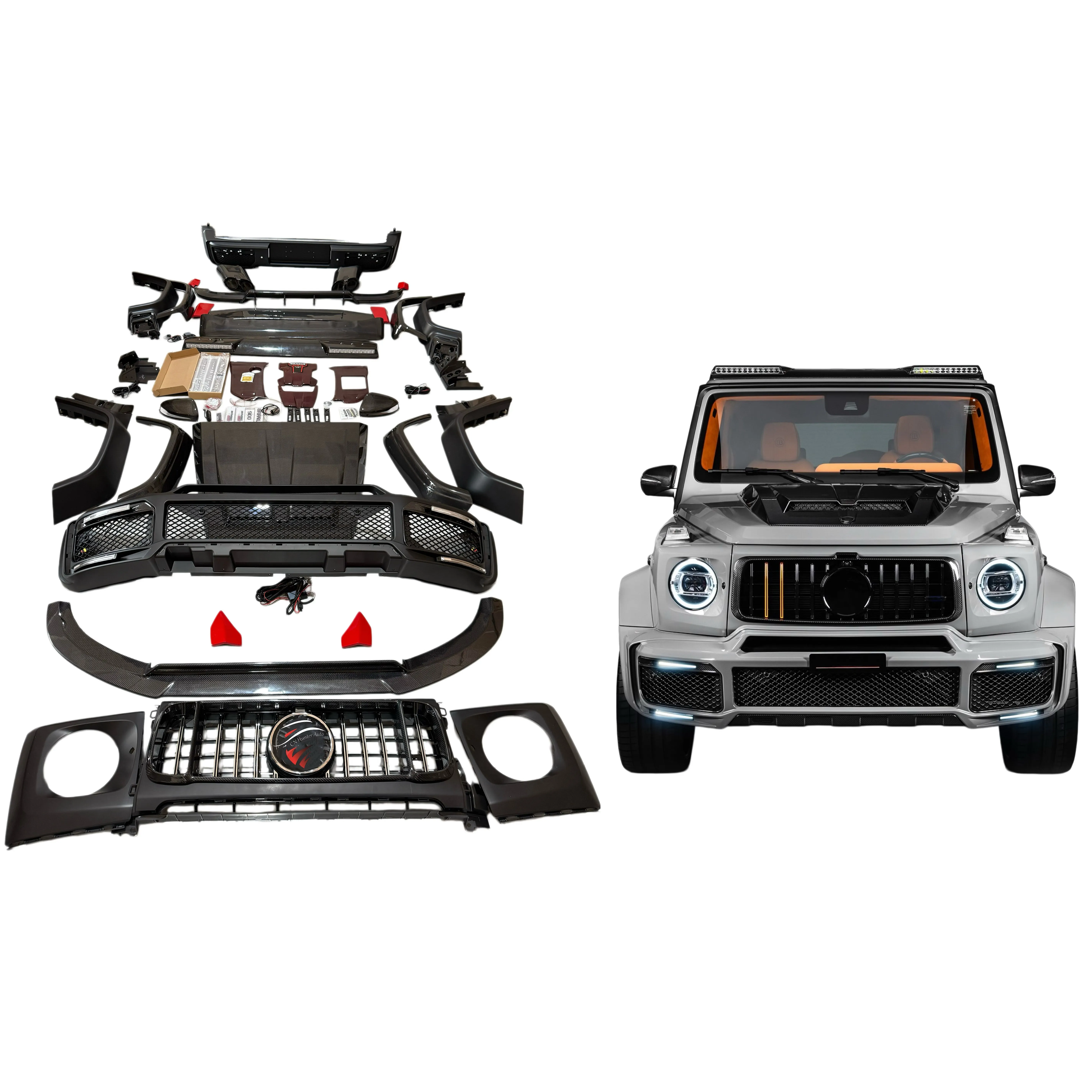 G900 Rocket Dry Carbon Fiber Full Body Kit for Benz G Class W463A W464 Upgrade