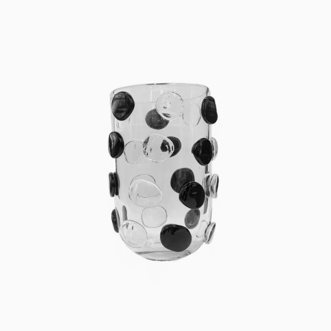 Handmade black and white Nordic light luxury glass vase model house living room dining table entrance bedroom de