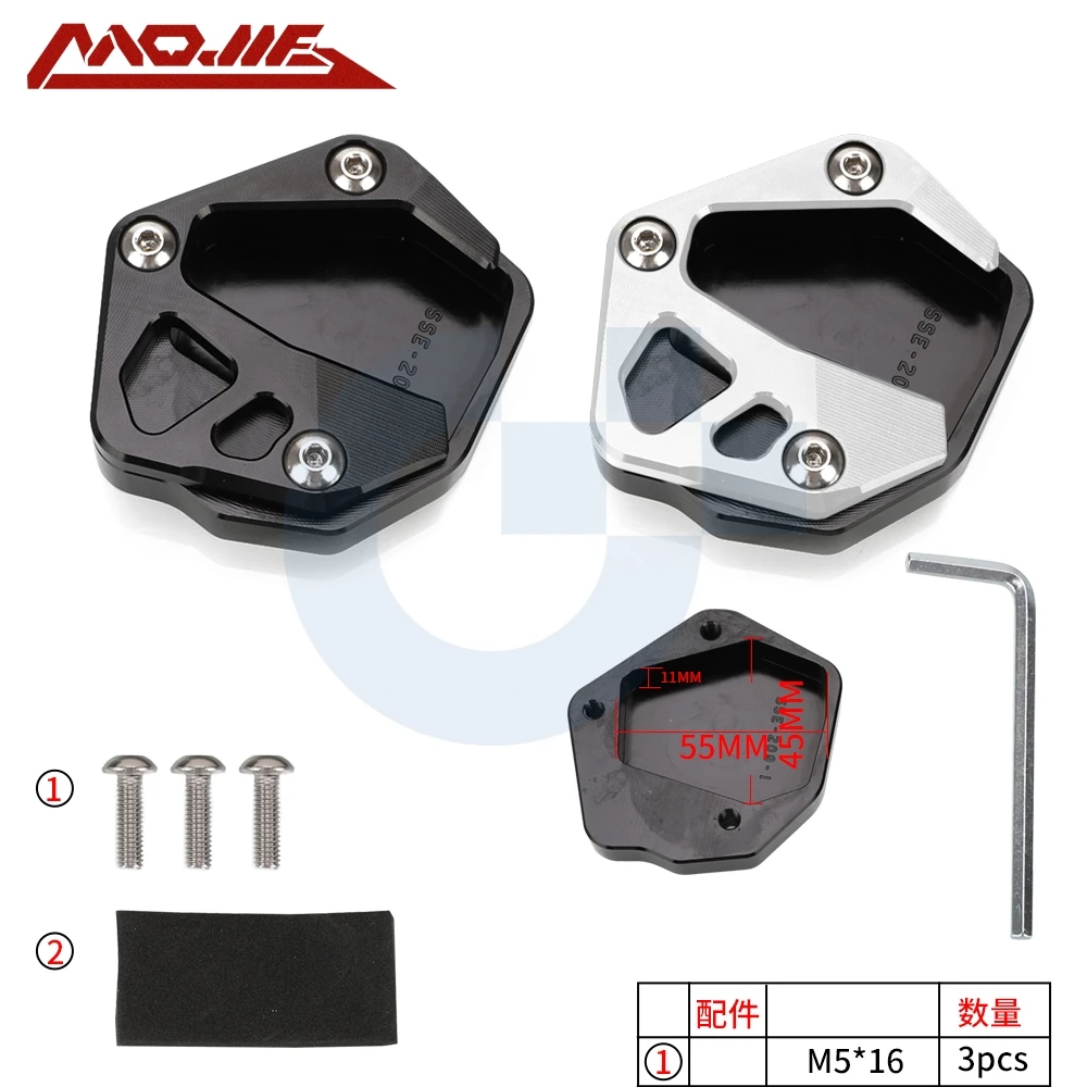 2023 2024 لـ Moto Guzzi V100 V 100 Mandello S حامل جانبي تكبير مسنده دعم أكبر تمديد ملحقات الدراجة النارية #5