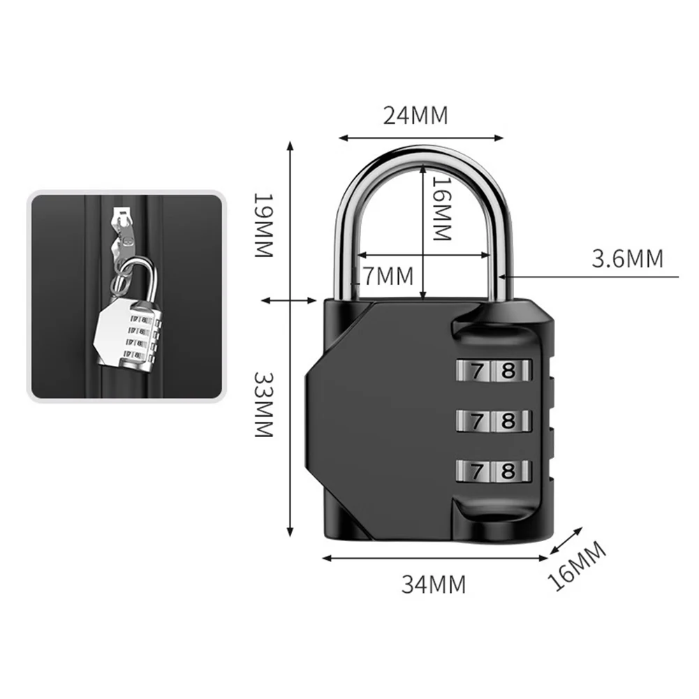 Mechanical 4-Digit Combination Lock Built with Zinc Alloy for Reliable Outdoor Security on Travel Bags and Storage Units