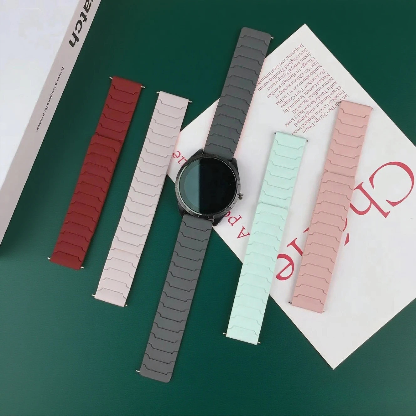 Laço magnético para samsung galaxy watch 7/6/5 pro/4/clássico/ativo 2 20mm 22mm banda pulseira de ligação de silicone huawei gt 2e 3-4 cinta