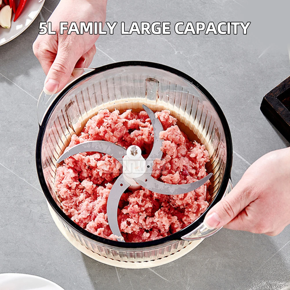 เครื่องบดเนื้อความจุขนาดใหญ่ในครัวเรือนเครื่องเตรียมอาหารไฟฟ้ามัลติฟังก์ชั่นเครื่องผสมแป้งอเนกประสงค์แห้งและเปียก