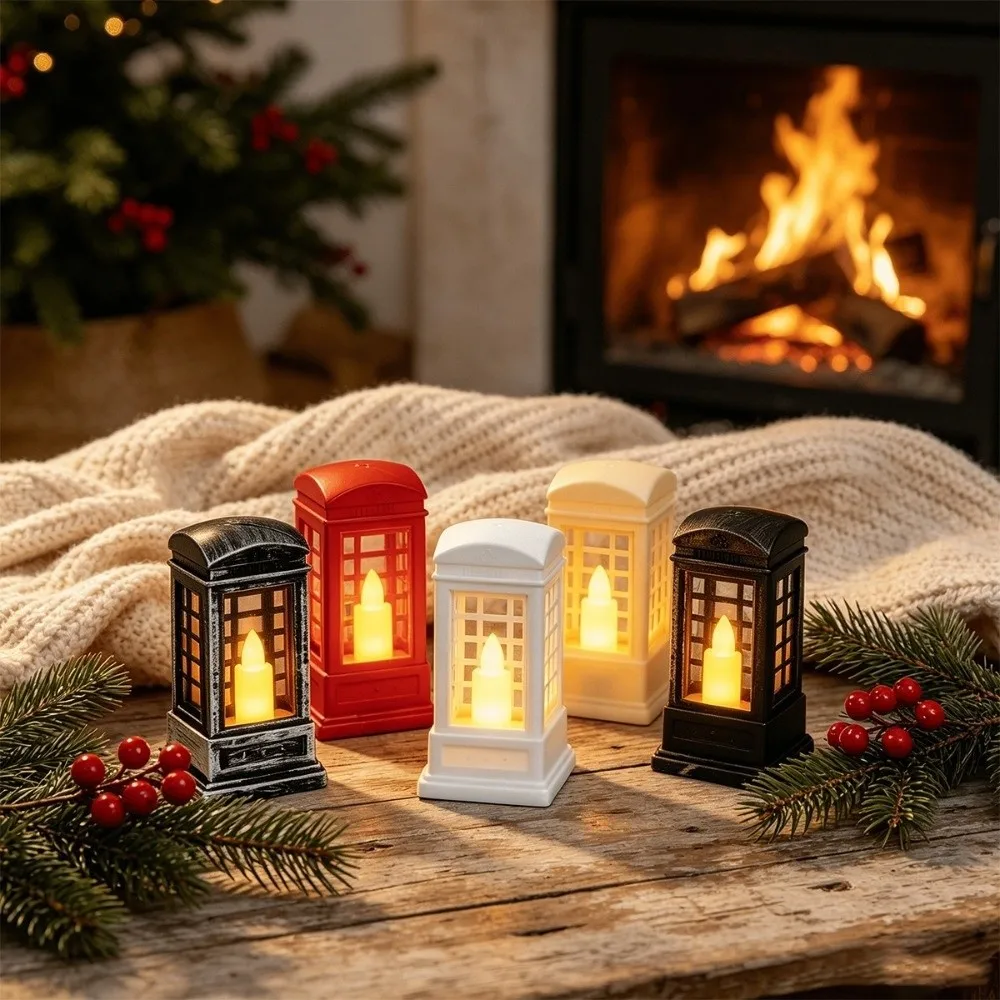 Retro LED Candle Light Creative Flameless Halloween Decor Light European Style Smokeless Mini Christmas Ornaments Bedroom