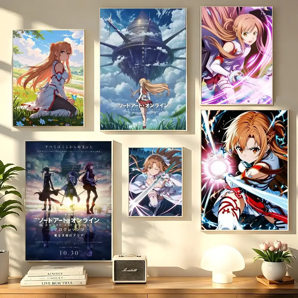 Y-Yuuki A-Asuna S-Sword Art Online Painting Calligraphy Wall Art HD Canvas Oil Painting Posters Prints Home Bedroom  Decor Gift