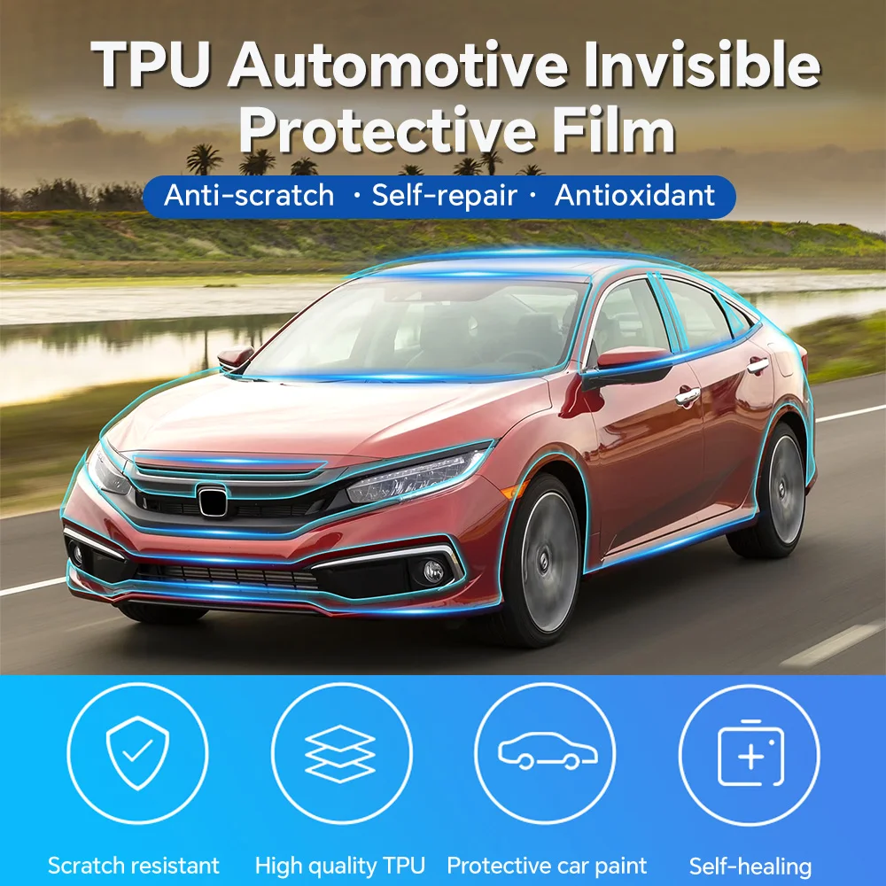 For Honda Civic Sedan 2019-2021 Car Pre-cut PPF TPU Paint Protection Film Anti-scratch Clear Cover Repairable Car Accessories view 4