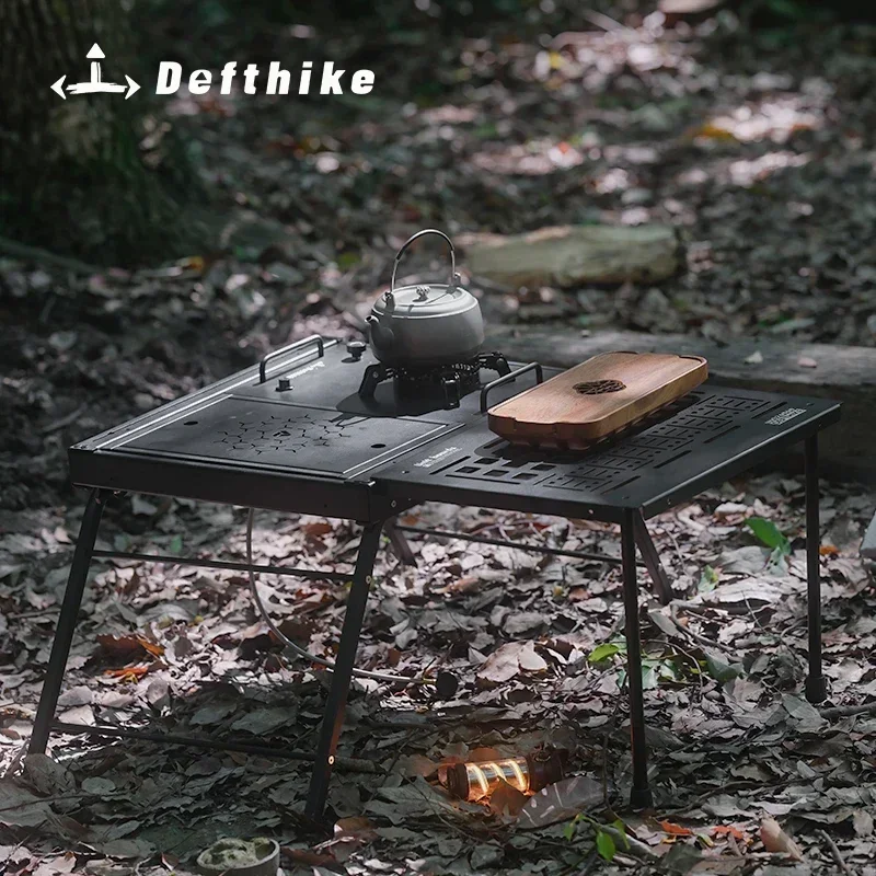 Defthike Outdoor Camping Command Master Series Aluminum Plate Table Tactical Table Portable Foldable Expansion Table