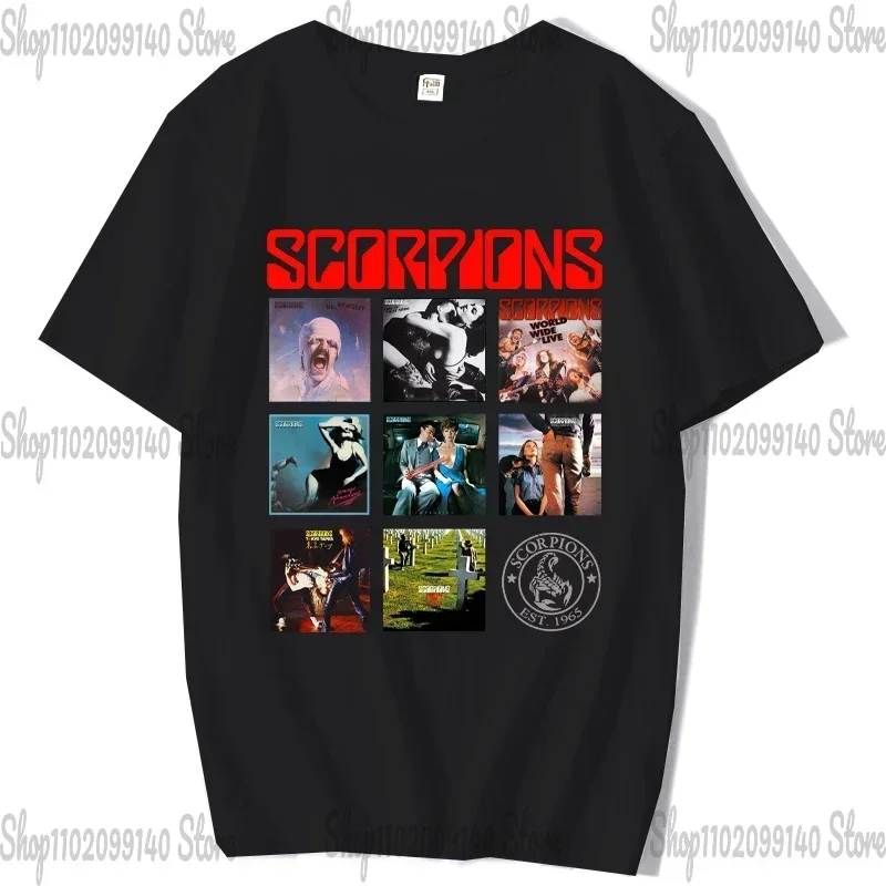 Retro Fashion Scorpions rock band Tshirt Homme Authentic Scorpions Band Classic Albums Hard Rock T-Shirt