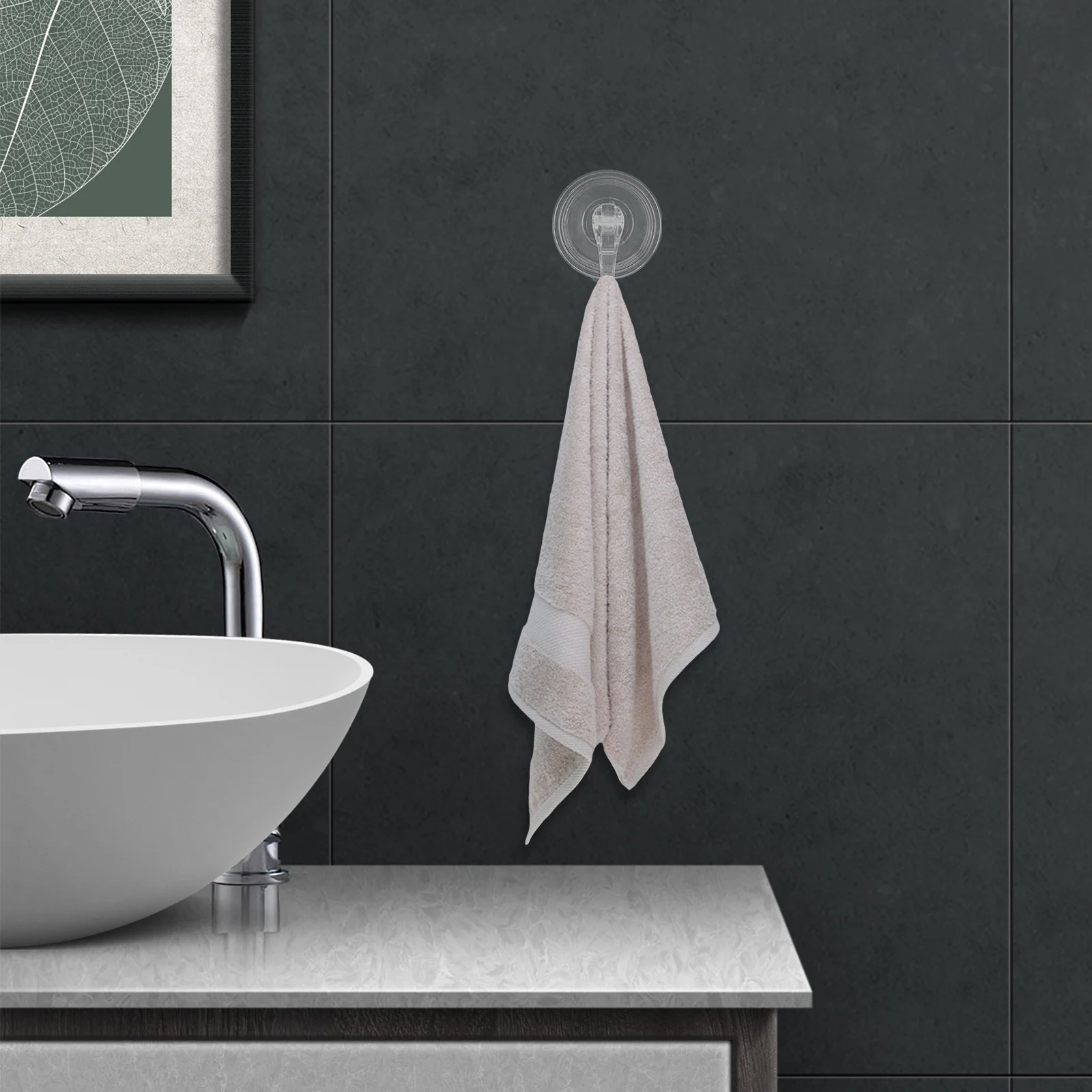 

Suction Cup Hook Waterproof No-Drill Heavy Duty Multi-Purpose Wall Sucker for Hanging Towels Utensils Bathroom Kitchen