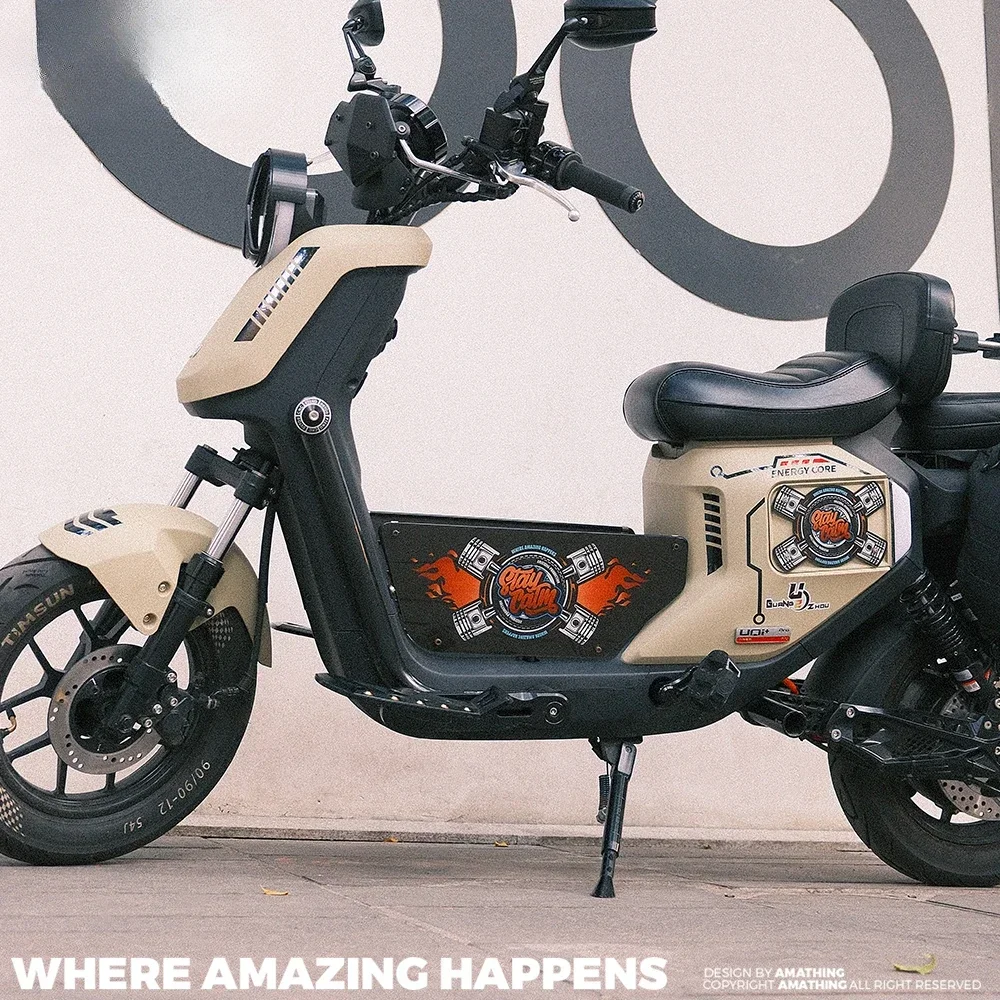 For NIU car uqi new UMax U2 original design magnetic suction side panel modified retro trend graffiti decoration
