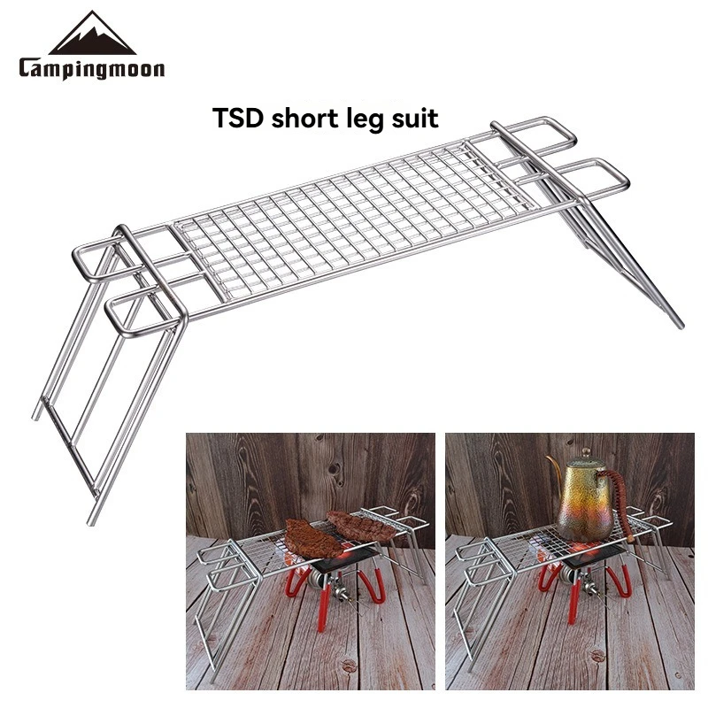 Stainless Steel Geometric Mesh BBQ Grill Outdoor Camping Cooking Net with Water Boiling Stand Multi-Purpose MTG-D Pot Support