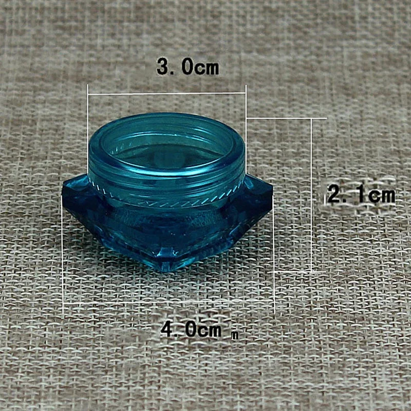 Barattolo di plastica a forma di diamante da 3 g 5 g 3 ml 5 ml Crema cosmetica per rossetto Uso da viaggio Bottiglia Ombretto Campione Contenitore riutilizzabile