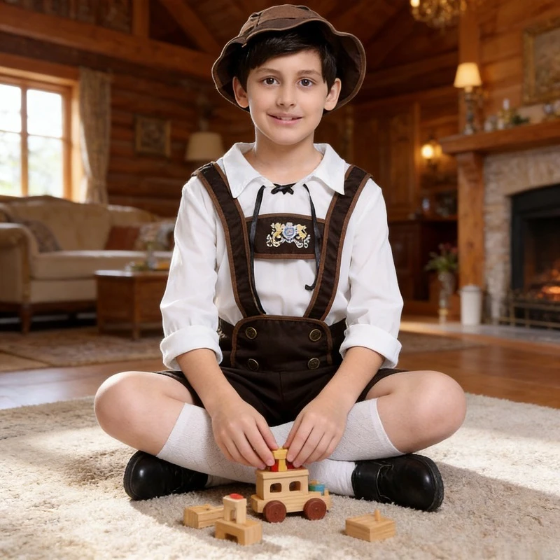 Traje Tradicional Alemán para Niños, para Festival de la Cerveza, Actuación, Oktoberfest, Traje de Escenario