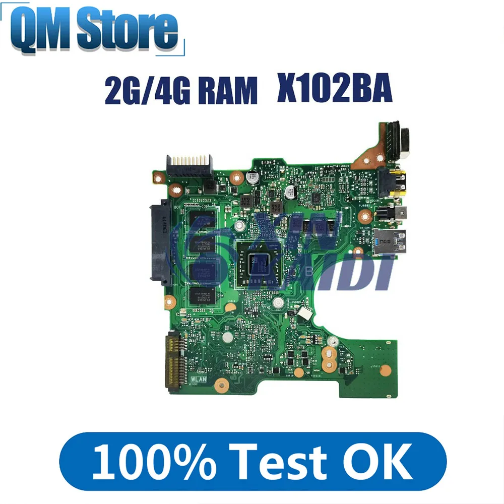 

Notebook Mainboard For ASUS X102BA X102BA X102B Laptop Motherboard with A4-1200 CPU 2G 4G RAM Systemboard 100% Test work