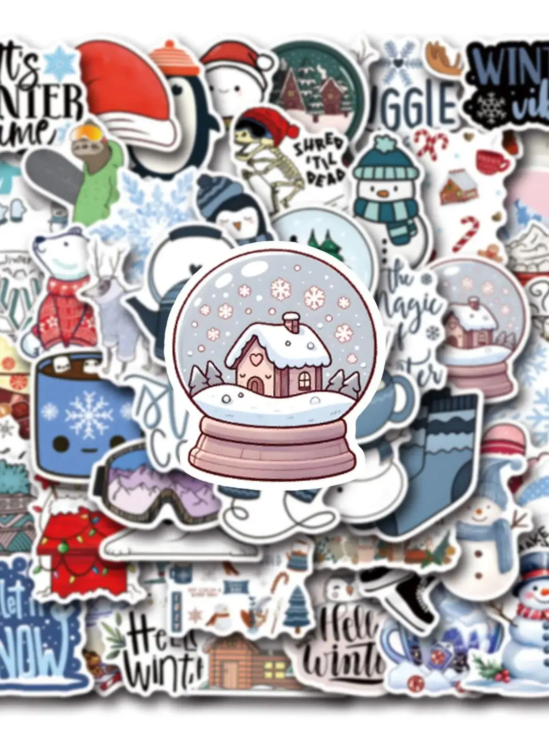 AliExpress GOGOTU 10/30/55PCS Cute Winter Christmas Snowman Penguin Stickers Cartoon Decals DIY Scrapbook Luggage Phone Suitcase Bike Kids Toys