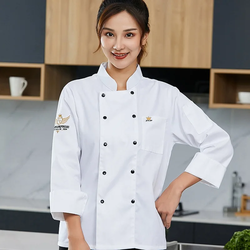 Chef Overalls Waiter Work Uniforms Clothes Western Restaurant Hotel Kitchen Wholesale Long Sleeve