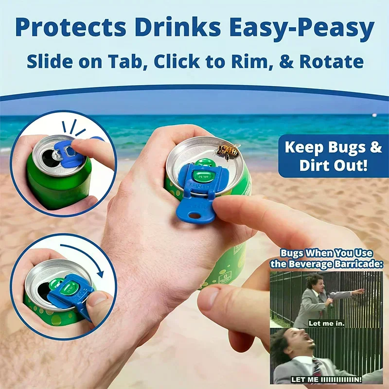 Dustproof Can Opener Easy-Open Lid Plastic Simple Mini Soda Beverages No Cut Safe Grip