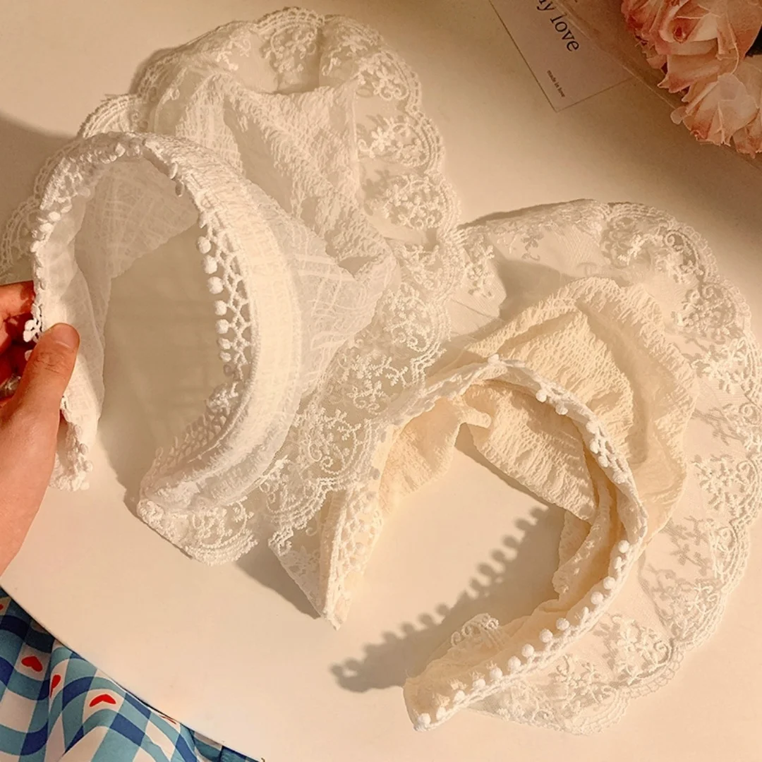 Lace Triangular Hair Scarf Headband Square Headscarf Hairband Turban Bandage Bandana Headband Women Headwarp Hair Accessories image 3