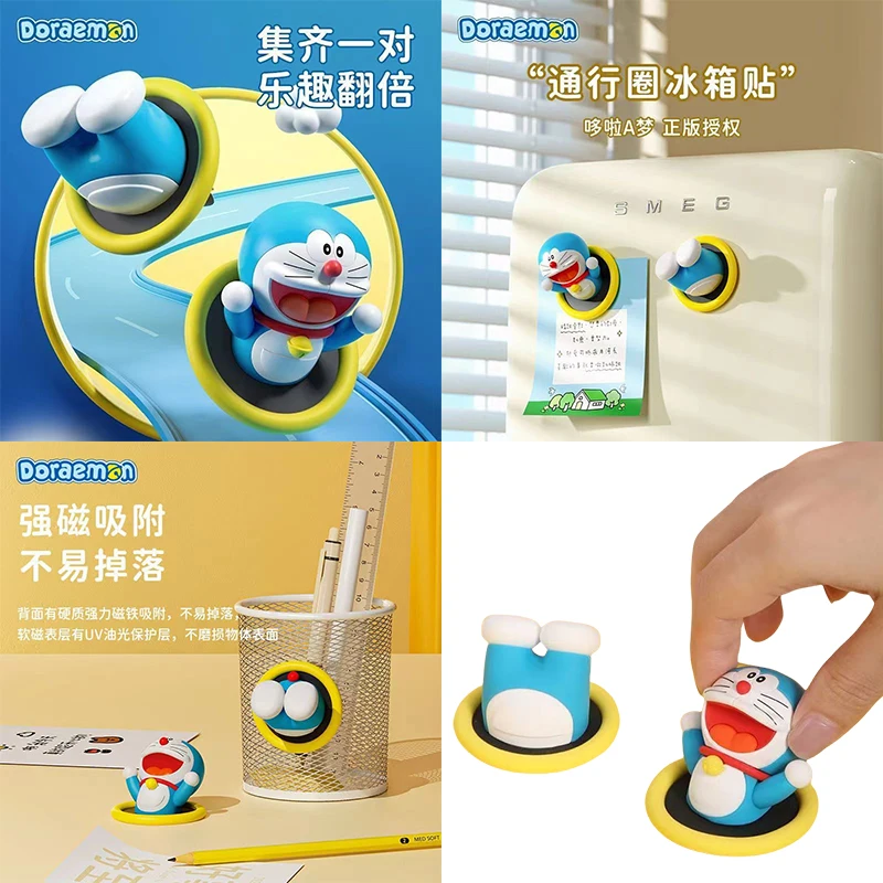 Doraemon Creative Passage Circle Waterproof Refrigerator Magnet Anime Character Memo Reminder Magnet Decoration Birthday Gift