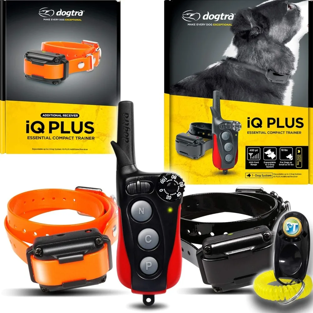 

Remote Training System - 400 Yard Range, Waterproof, Rechargeable, Static, Vibration - Includes PetsTEK Dog Training Clicker