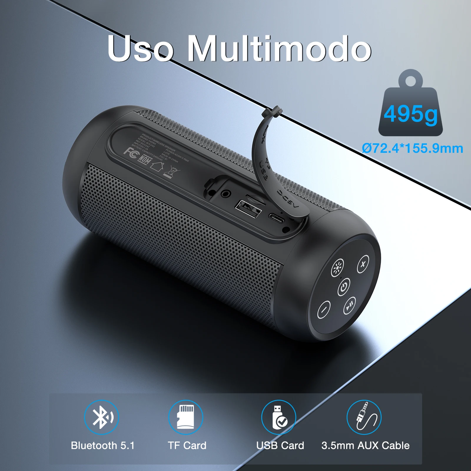 1HORA سماعة لاسلكية تعمل بالبلوتوث المتكلم المحمولة في الهواء الطلق المتكلم مع RGB التنفس ضوء مرحبا فاي جودة الصوت واضحة دعم الاقتران TWS