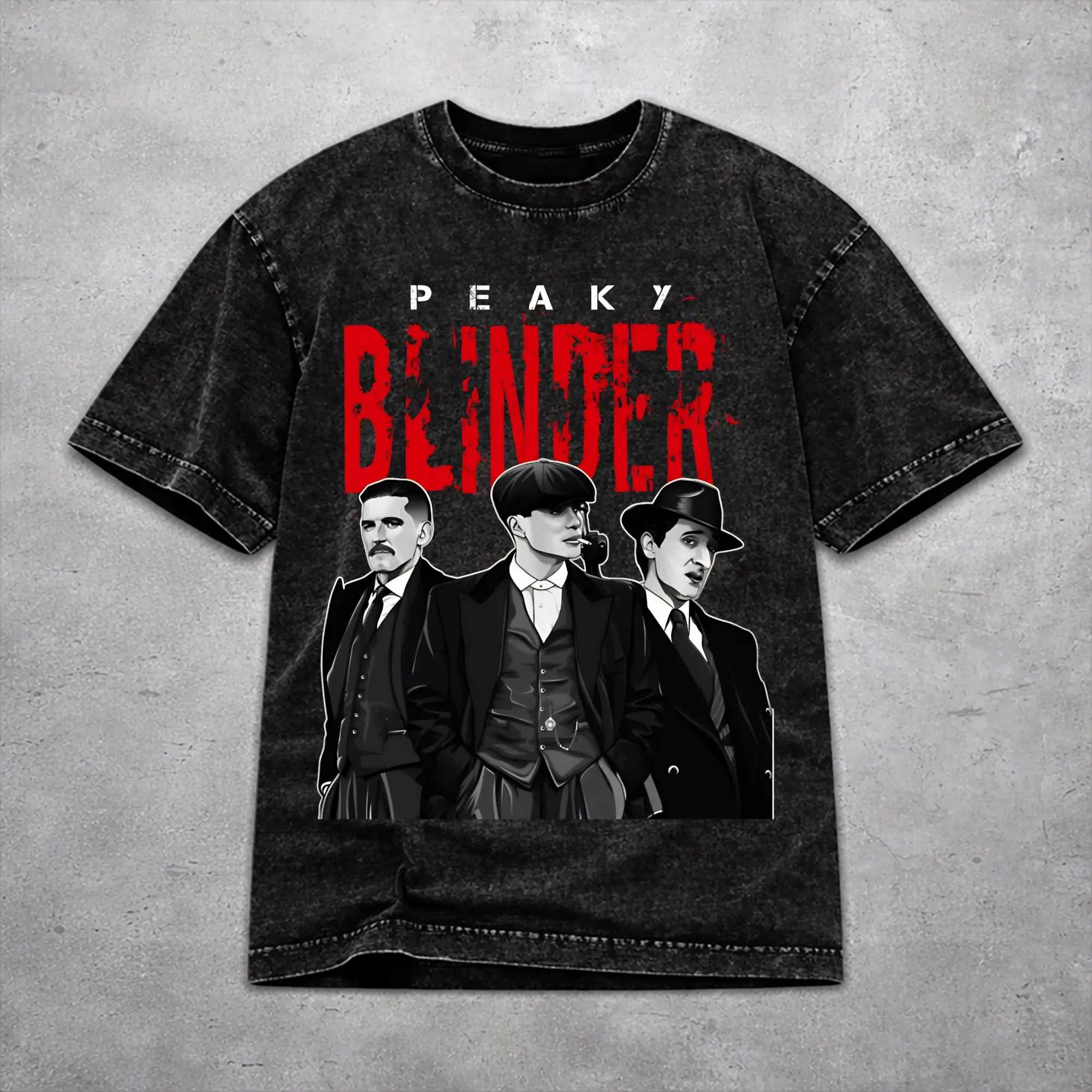 Tommy Shelby Peakys Blinders T Shirt Washed Style For Men Women Pure Cotton T-Shirts Tee Clothing