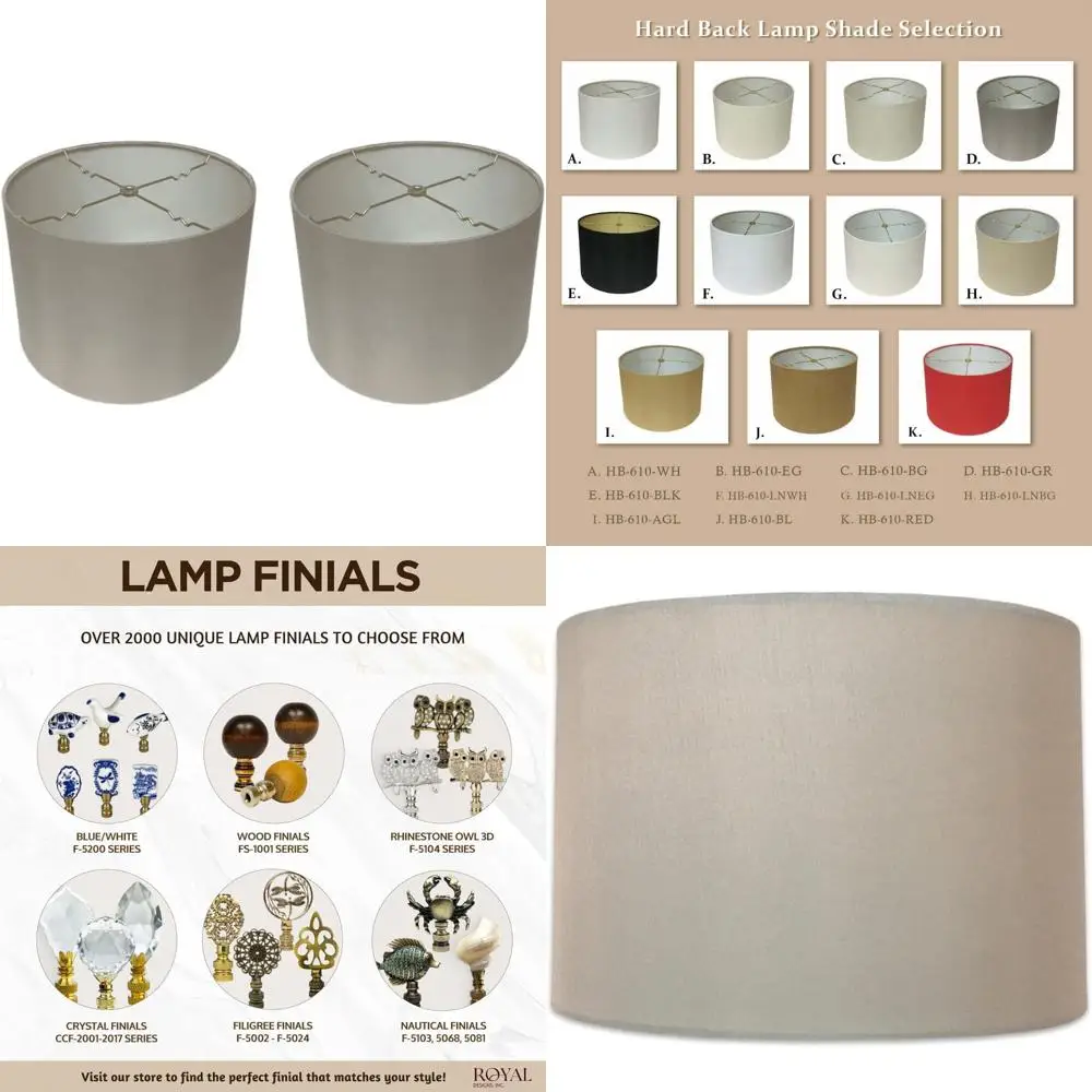

Gray Shallow Drum Hardback Lamp Shades, 9 x 10 x 7, 2-Pack, Suitable for HB-610-10GR-2