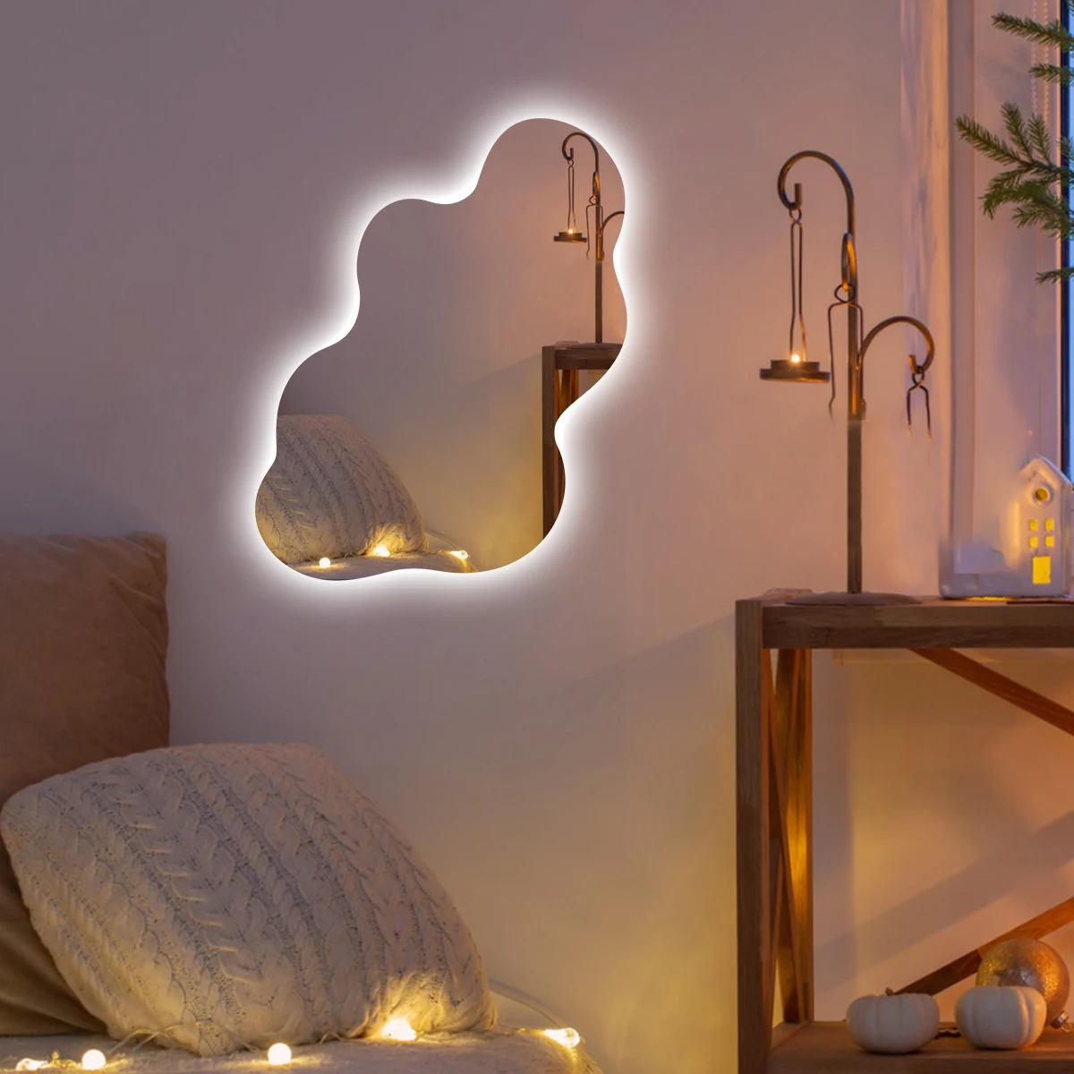 Specchio Neon Sign LED Neon Light per Wall Girl Room Signs Hanging Neon Sign camera da letto salone di bellezza decorazione specchio Back glowing